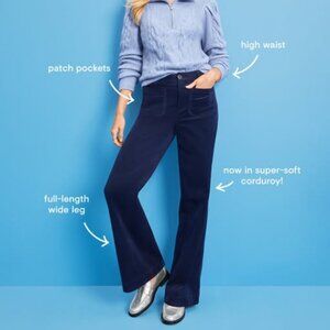 Palmer Pant | LOFT Navy Blue Corduroy Pants Straight Leg Mid Rise Classic